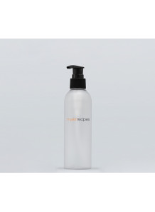 White plastic bottle, black...