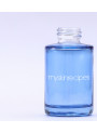  Blue dropper bottle, matte silver neck, 30ml