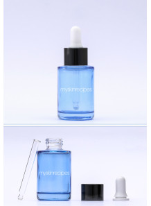  Blue dropper bottle, black neck, 30ml