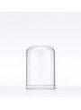  Opaque white pump bottle, round shape, black pump cap, clear cover, 100ml