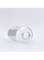  Clear spray bottle, round shape, black cap, clear cover, 50ml