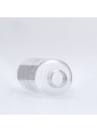  Clear spray bottle, round shape, black cap, clear cover, 75ml