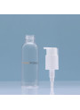  Clear bottle, round shape, white pump cap, 50ml