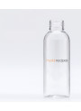  Clear bottle, round shape, white pump cap, 100ml