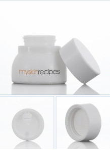  White cream jar, white lid, 50g