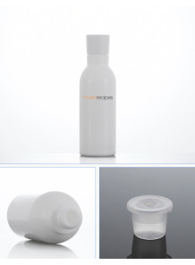 White glass bottle, white...