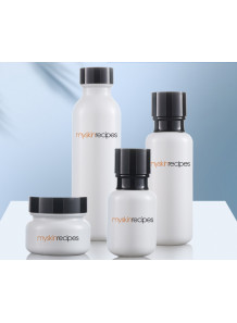 ขวดปั๊มสีขาว ทรงเหลี่ยม ฝาปั๊มขาว ครอบใส 50ml