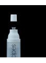  Pump bottle, opaque white, white pump cap, clear cover, 50ml