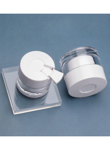  Acrylic cream jar, clear white, white lid, 50g