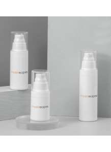 ขวดปั๊มสีขาว ทรงเหลี่ยม ฝาปั๊มขาว ครอบใส 50ml