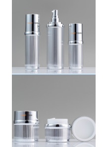  Silver acrylic cream jar, silver lid, 50g
