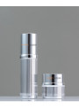  Acrylic pump bottle, silver, 100ml