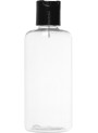 ขวดพลาสติกใส ฝา Flip ดำ 200ml กลม
